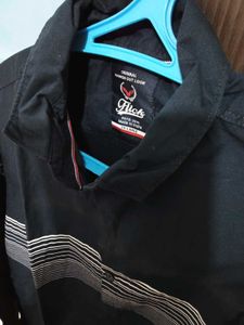 Men's Dark Blue Jacket with Stripe Detail