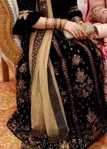 Elegant Black Velvet Lehenga Choli