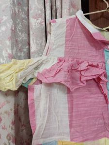 Colorful Patchwork Cold Shoulder Dress