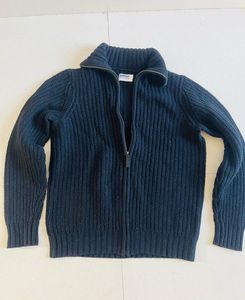 Dobber USA Navy Ribbed Zip-Up Sweater