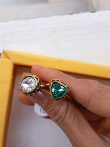Elegant Ring Set - Heart &amp; Round Cut