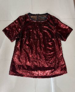 Retro Red Sequin Top
