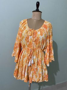Vibrant Orange Vacation Dress