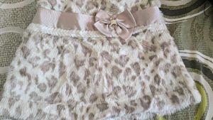 Faux Fur Skirt with Bow Detail