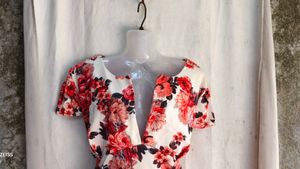 Floral Print V-Neck Dress