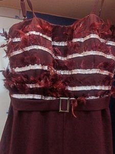 Feather Stylish Maroon Jumpsuit