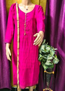Vibrant Pink Kurta Set with Dupatta