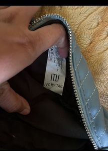 Genuine Leather Blue Waist Bag