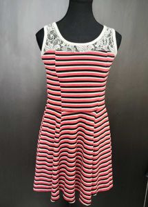 Striped Fit & Flare Dress