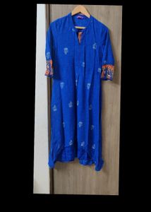 Blue A-Line Kurta _Looks Royal