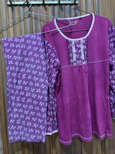 Purple Bow Print Pajama Set