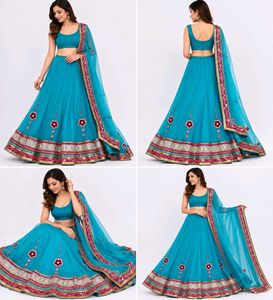 Elegant Teal lehenga choli with Embellished Border