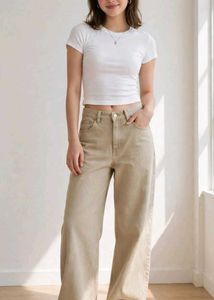 NEW WITH TAGS H&M Women's Beige Jeans