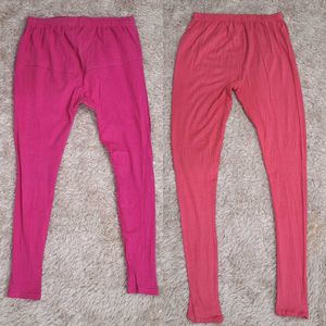 Women's Set of 2 Pink and Coral Leggings