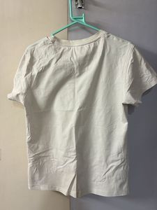 Cute Daisy Embroidered White T-Shirt