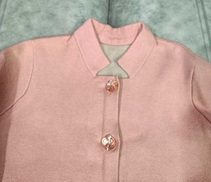 Elegant Pink Button-Down Coat