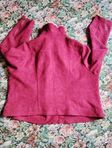 Burgundy Suede Jacket (free🎁sling bag🐰)