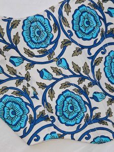 Blue floral print corset Top