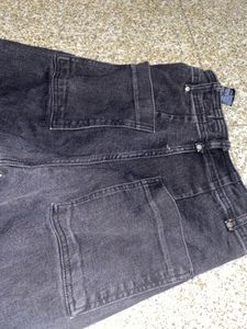ZARA SOLID WIDE LEG DENIM