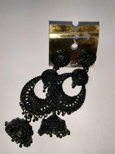 Black Jhumka Earrings