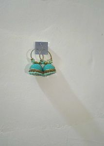 Turquoise Jhumka Earrings set of 2🤌🌸