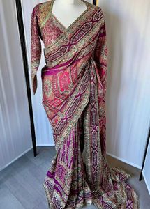Exquisite Embroidered Silk Saree