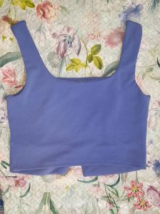 Lavender Square Neck Crop Top
