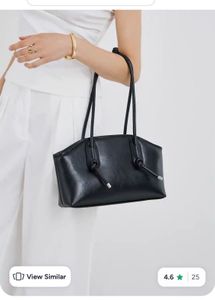 Chic Black Faux Leather Shoulder Bag