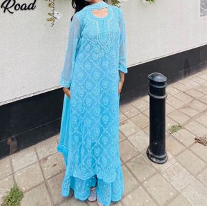 Sky Blue Chikankari Kurta Set