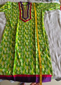 Vibrant Green Printed Kurta