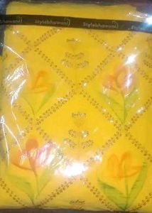 Yellow Floral Kurta dress materials