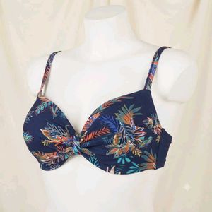 Navy🥰 Floral Print Bikini Top