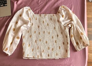 Smocked Puff Sleeve Top
