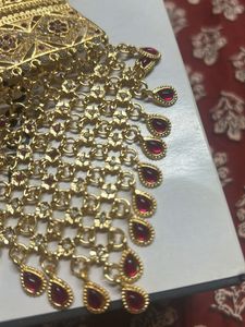 Exquisite Gold Plated choker with Red Stones