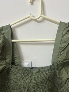 Olive green crop top