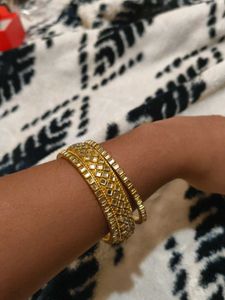 Bangles with Mirror Work Gold