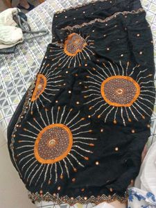 Black Embellished Saree