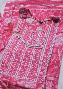 Beautiful Pink Printed Kurta Set
