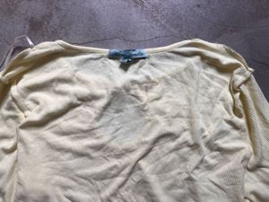 "Mint Vanilla" Butter Yellow RibbedKeyhole Long-Sl