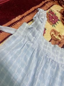 Cute Baby Blue Gingham Top
