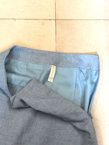 Light Blue linen look Mini Skirt