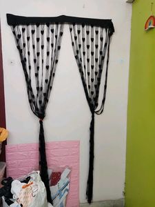 Black Heart Sheer Curtains