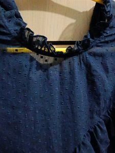 Stylish Blue Ruffled Top