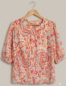Bohemian Paisley Print Blouse