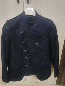boy Navy Jacquard Nehru Jacket