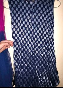 pure georgette kurti and net patiala suit with dup