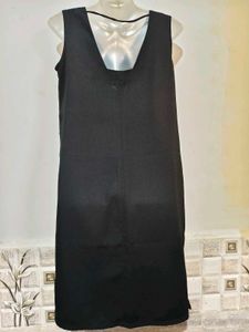 Classic Black V-Neck Midi Dress