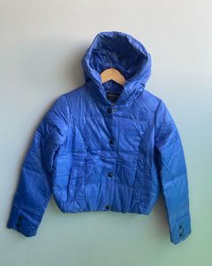 Cool INSTAGRAMABLE Blue Fashion Crop Puffer Jacket