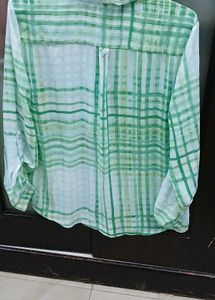 Chic Green Plaid Tunic Top