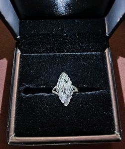 Vintage Leaf Design Ring pure silver